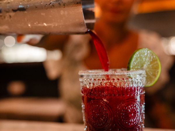 Beautifully plated dish in restaurant setting
