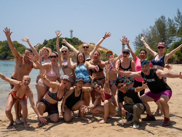 Group yoga session photography in Koh Lanta