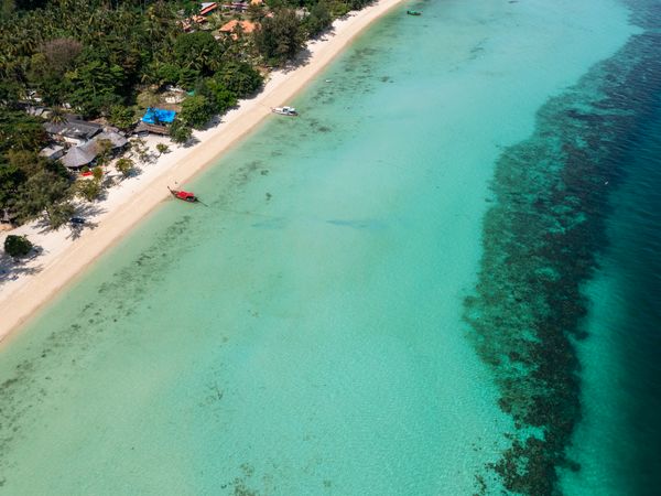 Aerial drone view of Koh Ngai island Thailand