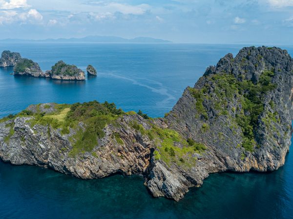 Aerial drone photography of Koh Haa Yai island